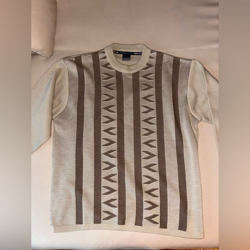 Men’s Sundance Vintage knitwear wool-blend beige and brown sweater